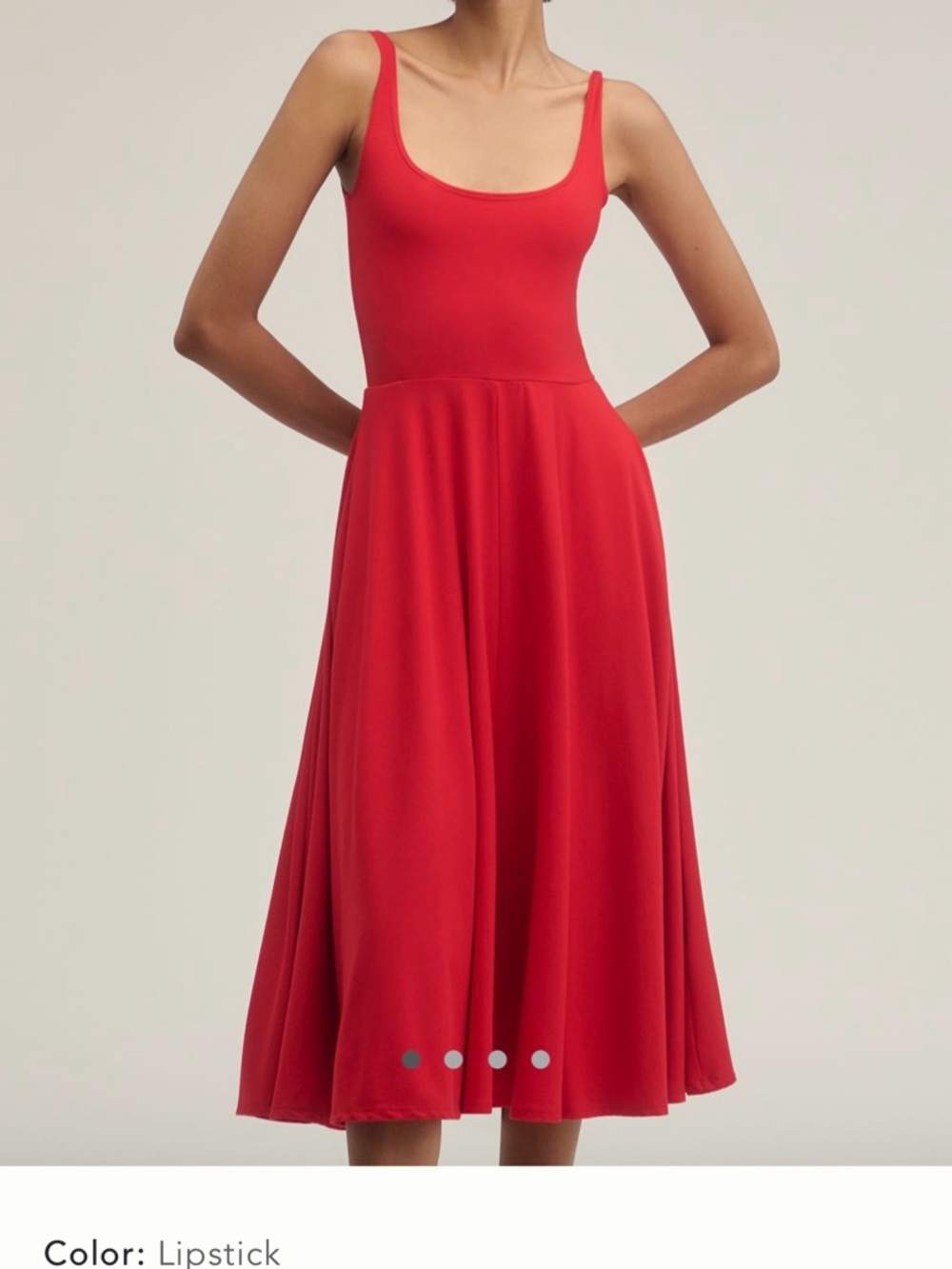 Reformation Rou Midi Dress in lipstick Red NWT - Picture 2 of 4